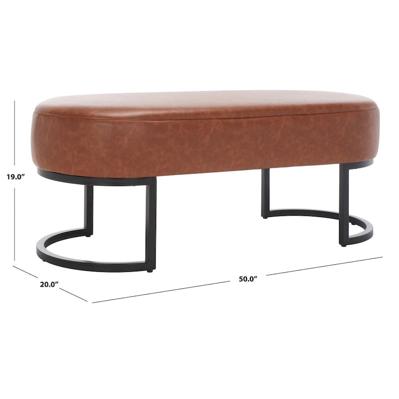 SAFAVIEH Sannie Oval Bench - 50  W x 20  D x 19  H - 50Wx20Dx19H