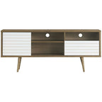 Gymax Modern TV Stand/Console Cabinet 3 Shelves Storage Drawer Splayed - See Details