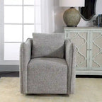 Uttermost Corben 29  Wide Shelter Arm Wood Frame Swivel Accent Chair