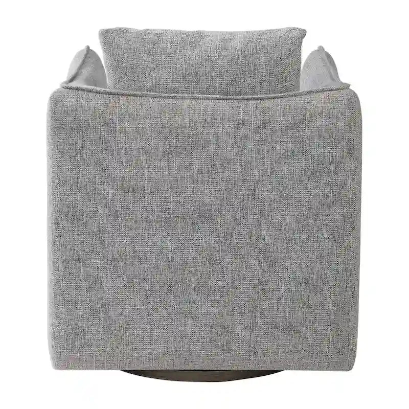 Uttermost Corben 29  Wide Shelter Arm Wood Frame Swivel Accent Chair