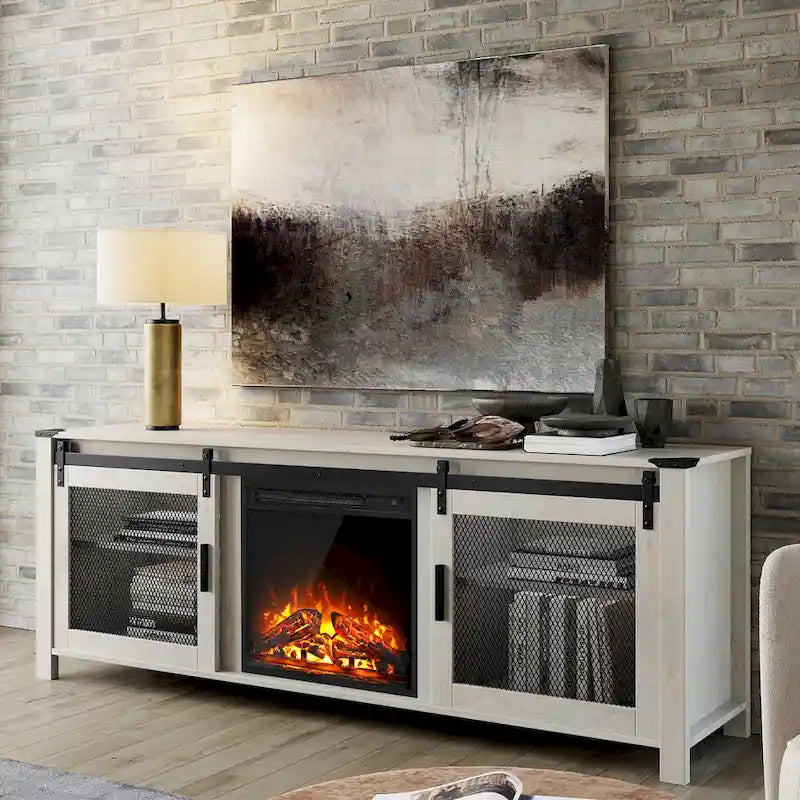 WAMPAT 36 inch 3 Sided Glass Electric Fireplace InsertBlack