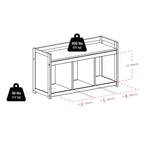 Addison 4-Pc Storage Bench with 3 Foldable Fabric Baskets - 37.4 W x 13.3 D x 20.8 H