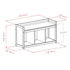 Addison 4-Pc Storage Bench with 3 Foldable Fabric Baskets - 37.4 W x 13.3 D x 20.8 H