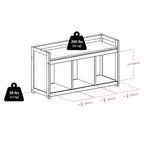 Addison 4-Pc Storage Bench with 3 Foldable Fabric Baskets - 37.4 W x 13.3 D x 20.8 H