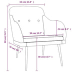 vidaXL Armchair Dark Gray 24.8 x29.9 x31.5  Fabric - 24.8  x 29.9  x 31.5