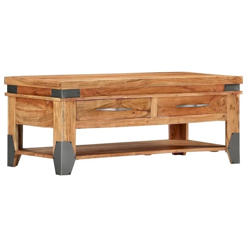 vidaXL Coffee Table 43.3 x20.5 x17.7  Solid Acacia Wood - 43.3  x 20.5  x 17.7 