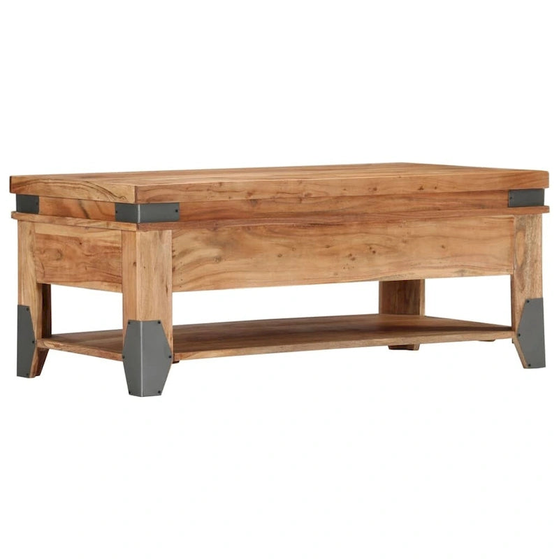 vidaXL Coffee Table 43.3 x20.5 x17.7  Solid Acacia Wood - 43.3  x 20.5  x 17.7