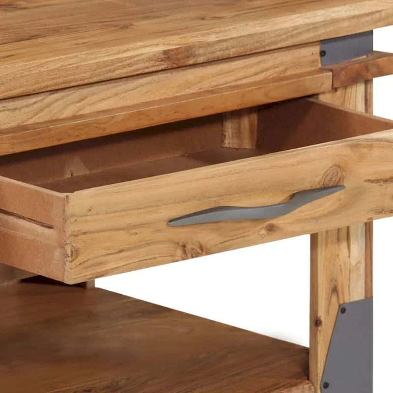 vidaXL Coffee Table 43.3 x20.5 x17.7  Solid Acacia Wood - 43.3  x 20.5  x 17.7