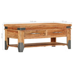 vidaXL Coffee Table 43.3 x20.5 x17.7  Solid Acacia Wood - 43.3  x 20.5  x 17.7