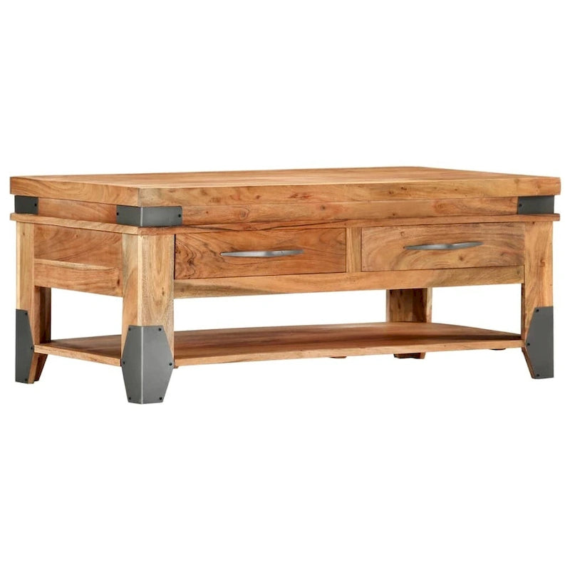 vidaXL Coffee Table 43.3 x20.5 x17.7  Solid Acacia Wood - 43.3  x 20.5  x 17.7