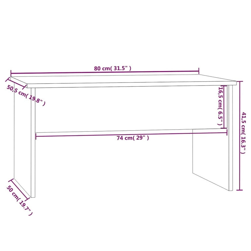 vidaXL Coffee Table Lift Top End Table Accent Side Sofa Table Engineered Wood - 31.5  x 19.9  x 16.3