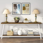 Industrial Wood Console Sofa Table for Entryway Hallway