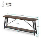 Industrial Wood Console Sofa Table for Entryway Hallway