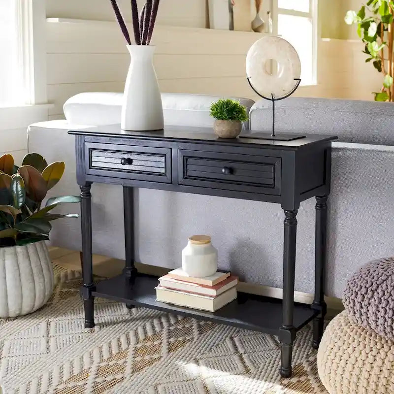 SAFAVIEH Tinnie 2-Drawer Console Table - 36  W x 13  L x 29.5  H - 36Wx13Dx30H