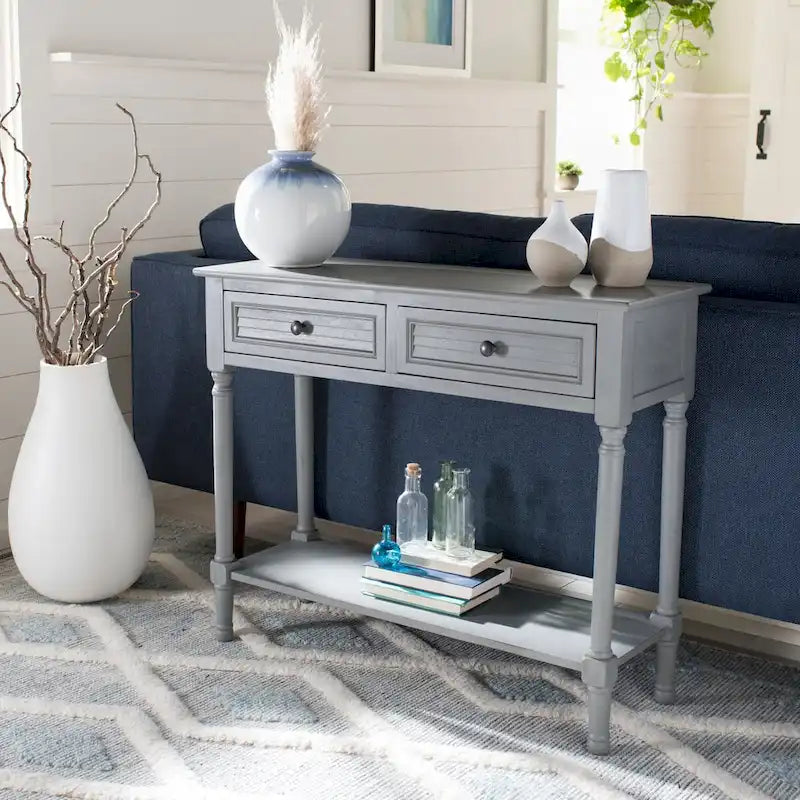 SAFAVIEH Tinnie 2-Drawer Console Table - 36  W x 13  L x 29.5  H - 36Wx13Dx30H