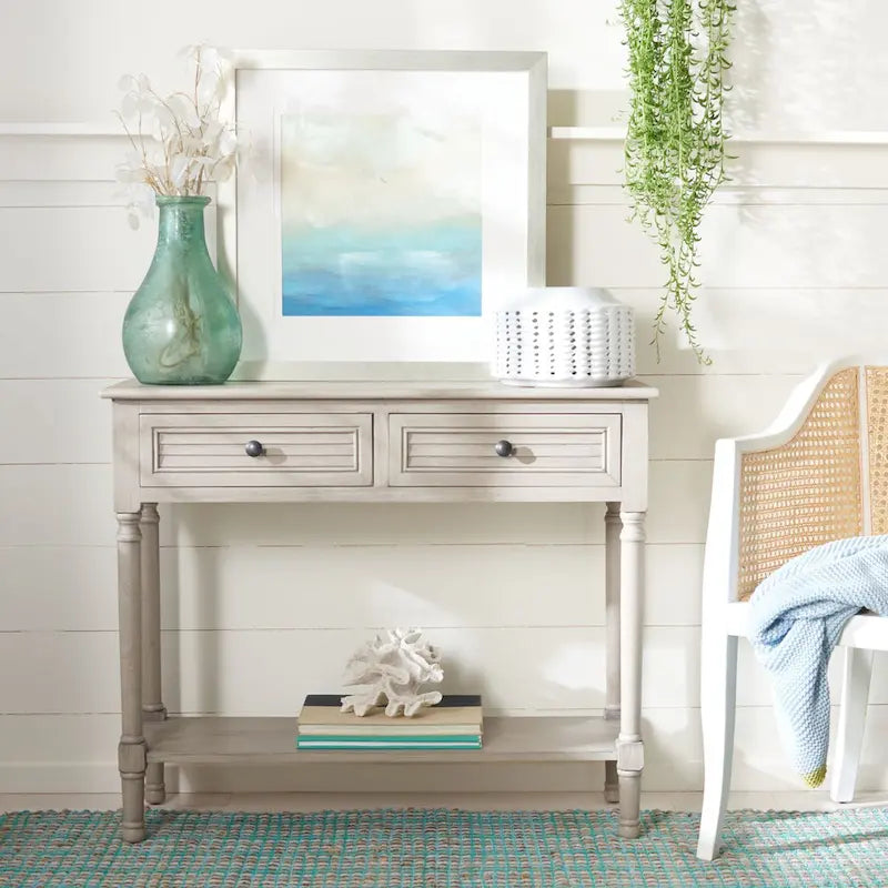 SAFAVIEH Tinnie 2-Drawer Console Table - 36  W x 13  L x 29.5  H - 36Wx13Dx30H