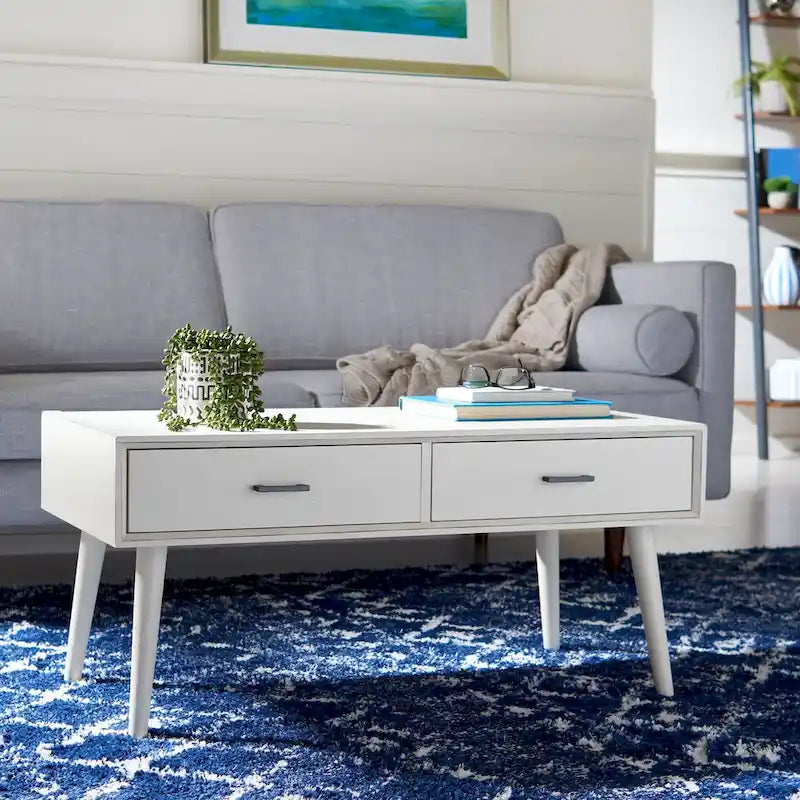 SAFAVIEH Sister Mid-Century 2-Drawer Coffee Table - 37.8  W x 19  L x 17.8  H - 38Wx19Dx18H