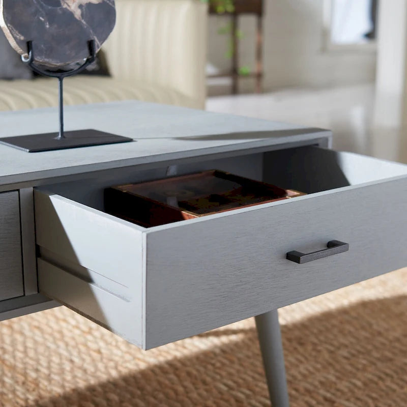 SAFAVIEH Sister Mid-Century 2-Drawer Coffee Table - 37.8  W x 19  L x 17.8  H - 38Wx19Dx18H