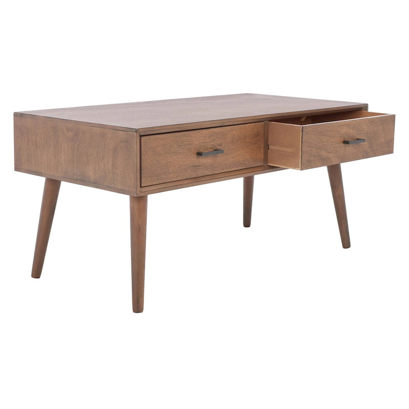 SAFAVIEH Sister Mid-Century 2-Drawer Coffee Table - 37.8  W x 19  L x 17.8  H - 38Wx19Dx18H
