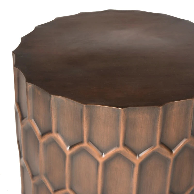 SAFAVIEH Thomasina Antique Copper Side Tables - 15  x 15  x 19.5  - 15Wx15Dx20H