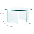 SAFAVIEH Annice Tempered Glass Coffee Table - 35  W x 35  D x 16  H - 35Wx35Dx16H