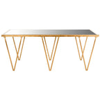 SAFAVIEH Armida Antique Gold Leaf Coffee Table - 48  x 18.3  x 27  - 48Wx18Dx27H