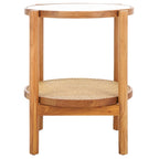 SAFAVIEH Couture Alberdine Rattan/Glass Accent Table - 23 In. W x 23 In. D x 24 In. H - 23 W x 23 D x 24 H