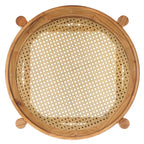 SAFAVIEH Couture Alberdine Rattan/Glass Accent Table - 23 In. W x 23 In. D x 24 In. H - 23 W x 23 D x 24 H