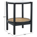 SAFAVIEH Couture Alberdine Rattan/Glass Accent Table - 23 In. W x 23 In. D x 24 In. H - 23 W x 23 D x 24 H