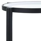 SAFAVIEH Couture Alberdine Rattan/Glass Accent Table - 23 In. W x 23 In. D x 24 In. H - 23 W x 23 D x 24 H