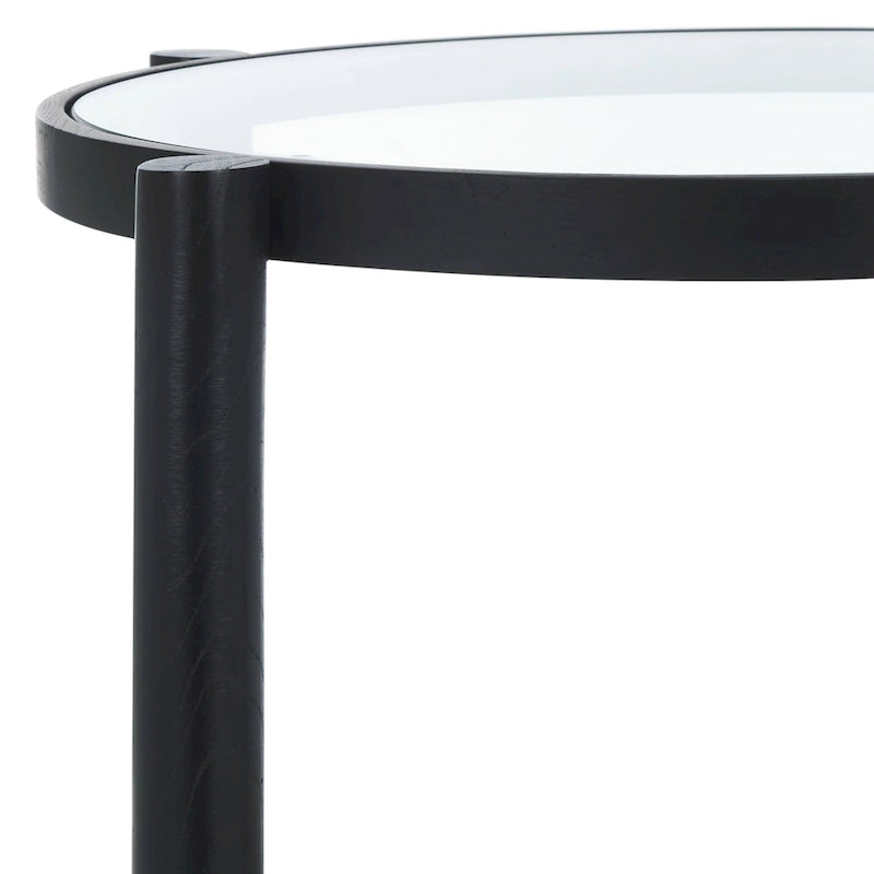 SAFAVIEH Couture Alberdine Rattan/Glass Accent Table - 23 In. W x 23 In. D x 24 In. H - 23 W x 23 D x 24 H