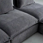 Armless Accent Chair, Single Sofa Couch with Ottoman - Compact Design, Space-Saving Seating for Living Room, Bedroom