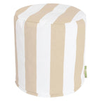Majestic Home Goods Vertical Stripe Indoor / Outdoor Ottoman Pouf 16  L x 16  W x 17  H