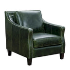 Essex Distressed Green Top Grain Leather Sofa and Chair Set