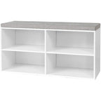 Yak About It - Double Seater Storage Bench with Top Cushion - White by White