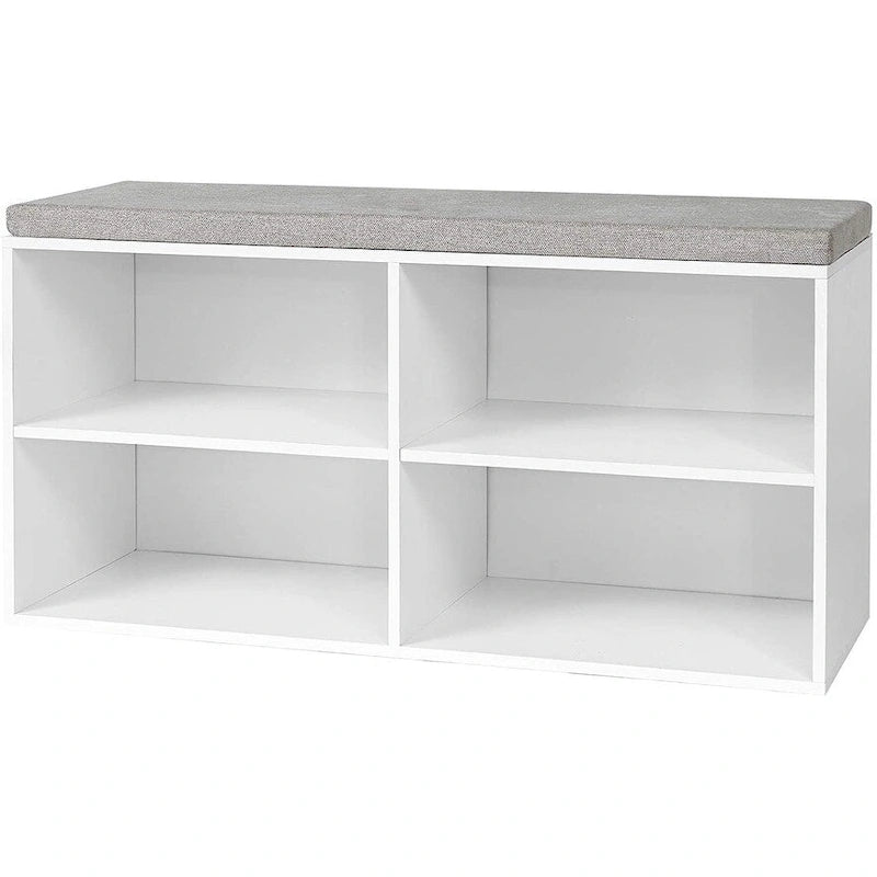Yak About It - Double Seater Storage Bench with Top Cushion - White by White
