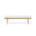 Lawncrest Goldtone Faux Leather/Metal Upholstered Bench