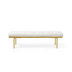 Lawncrest Goldtone Faux Leather/Metal Upholstered Bench