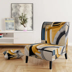 Designart  Glam Gold And Black Expression IV  Upholstered Modern & Contemporary Accent Chair and Modern & Contemporary Arm Chair