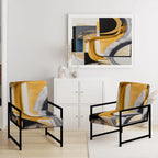 Designart  Glam Gold And Black Expression IV  Upholstered Modern & Contemporary Accent Chair and Modern & Contemporary Arm Chair
