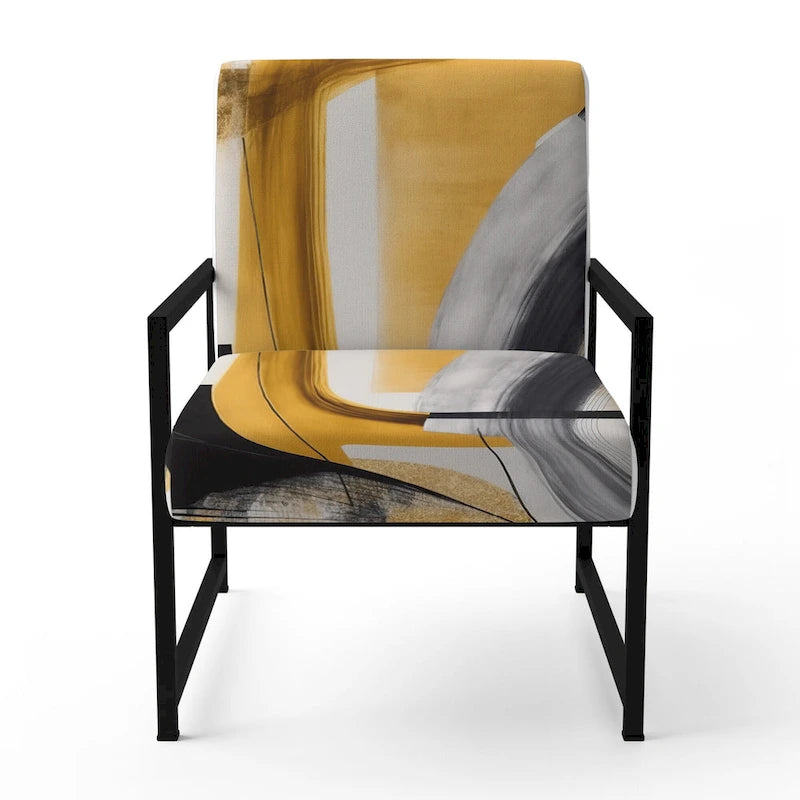Designart  Glam Gold And Black Expression IV  Upholstered Modern & Contemporary Accent Chair and Modern & Contemporary Arm Chair