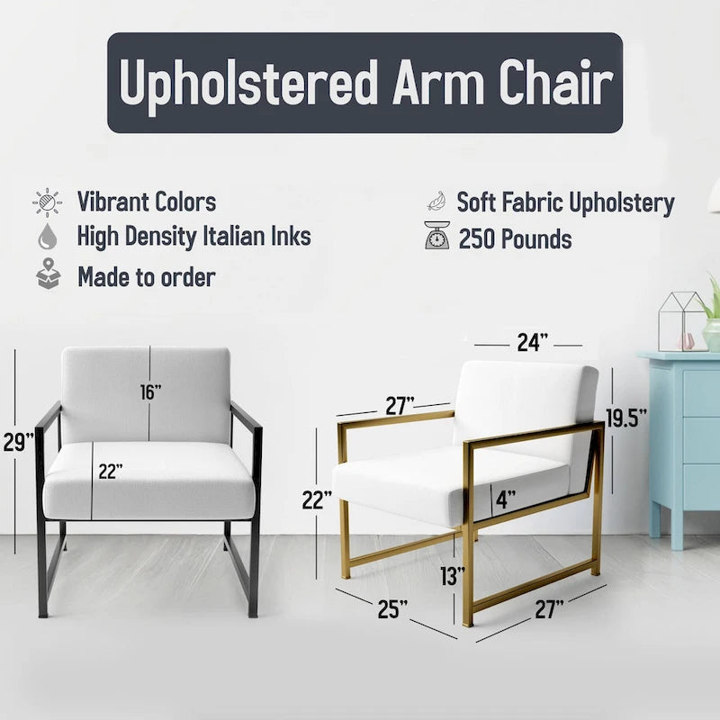 Designart  Glam Gold And Black Expression IV  Upholstered Modern & Contemporary Accent Chair and Modern & Contemporary Arm Chair