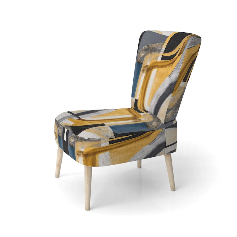Designart  Glam Gold And Black Expression IV  Upholstered Modern & Contemporary Accent Chair and Modern & Contemporary Arm Chair
