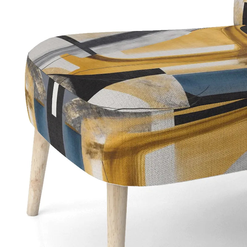 Designart  Glam Gold And Black Expression IV  Upholstered Modern & Contemporary Accent Chair and Modern & Contemporary Arm Chair