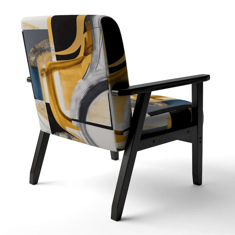 Designart  Glam Gold And Black Expression IV  Upholstered Modern & Contemporary Accent Chair and Modern & Contemporary Arm Chair