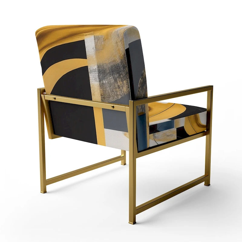 Designart  Glam Gold And Black Expression IV  Upholstered Modern & Contemporary Accent Chair and Modern & Contemporary Arm Chair