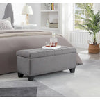 Upholstered storage rectangular bench