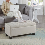 Upholstered storage rectangular bench
