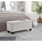 Upholstered storage rectangular bench