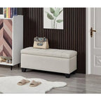 Upholstered storage rectangular bench